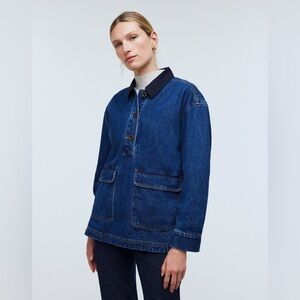 Madewell Denim Overside Pullover Jacket Size Small